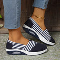 🔥 Daily Deal 50% Off - Women's Comfortable Striped Slip-On Sneakers